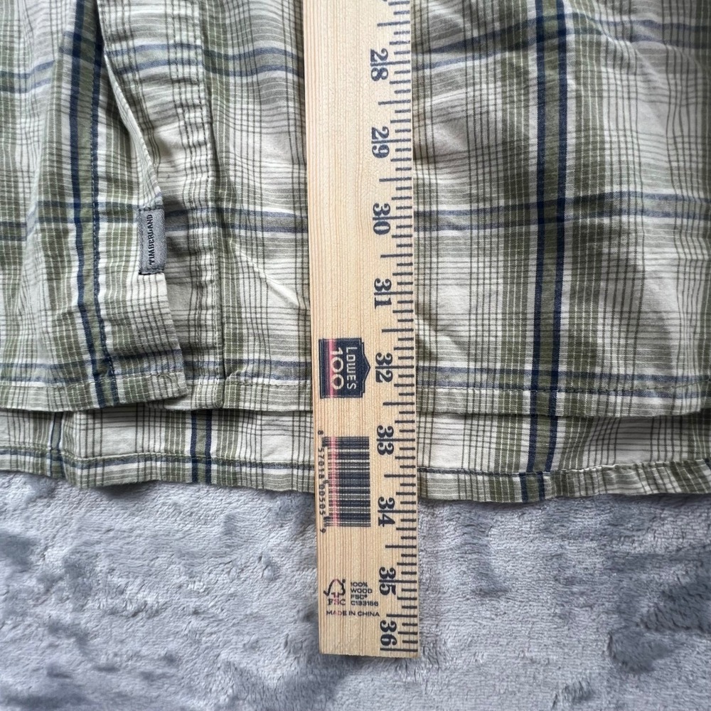 Timberland Button Down Shirt Mens XL Green Plaid Long Sleeve Cotton Casual - Picture 6 of 8